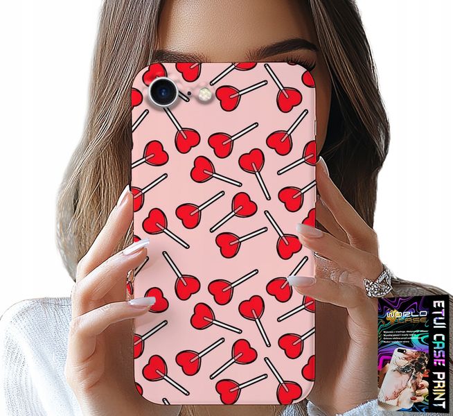 ETUI DO IPHONE 16e - KOBIECE, MODNE WZORY LIZAKI W SERCA CASE zdjęcie 1