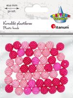 koraliki plastikowe odcienie różowego 10 mm 50 sztuk titanum