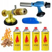 ZESTAW PALNIK MOSIĘŻNY+ŻELIWNY+4x GAZ TIROSS +10szt