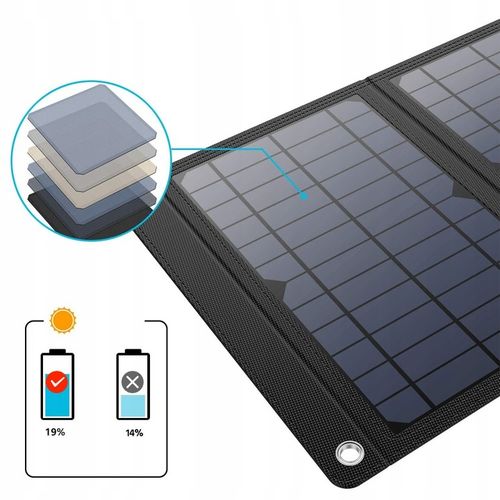 ŁADOWARKA SOLARNA 5V PANEL SOLARNY SŁONECZNY 21W na Arena.pl