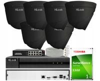 Zestaw Monitoringu IP 4MPx 6 Kamer IP PoE IPCAM-T5 BLACK + Rejestrator 8CH