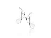 Delikatne rodowane srebrne gładkie kolczyki celebrytka nuty nutki srebro 925 Z1759E