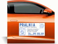 Magnes na samochód reklama magnetyczna 60x30 PRALNIA dywanów sukni poduszek
