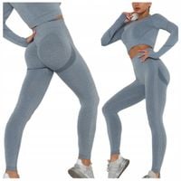 KOMPLET sportowy dwuczęściowy LEGGINSY top ZESTAW na siłownię FITNESS S