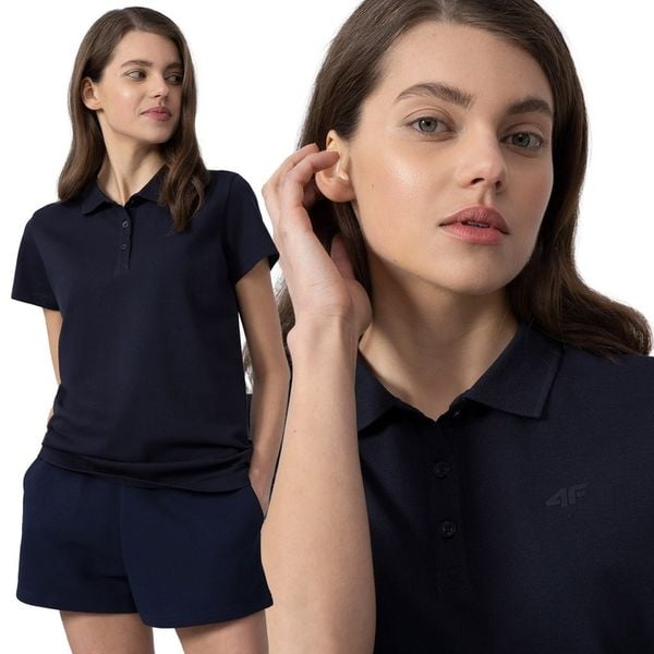 KOSZULKA DAMSKA 4F POLO T-SHIRT POLÓWKA BAWEŁNIANA ODDYCHAJĄCA SS24F132 zdjęcie 3