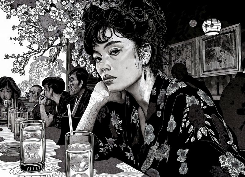 Plakat 18x13cm Czarne Kimono zdjęcie 1