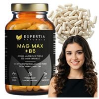 SUPLEMENT DIETY MAG MAX + B6 EXPERTIA NATURALS CZYSTY SKŁAD 90 KAPSUŁEK