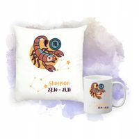 Zestaw Poduszka i Kubek Nadruk Personalizacja PREZENT ZNAK ZODIAKU SKORPION