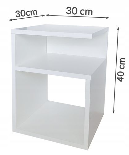 Szafka nocna szóstka, stolik bez szuflad, biały, sypialnia na Arena.pl