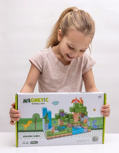 Magnetyczne klocki kostki budowlane modułowe konstrukcyjne 3d 114 elementów na Arena.pl