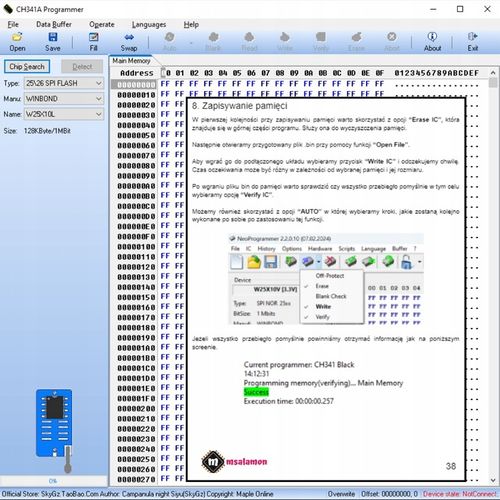 Programator CH341A EEPROM Flash BIOS IMMO adaptery + klips i OPROGRAMOWANIE na Arena.pl