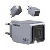 Ładowarka sieciowa Ugreen Nexode Pro 45W, 2x USB-C (szara)