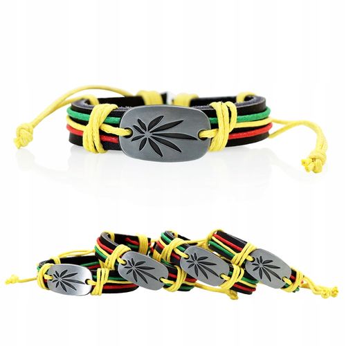 Bransoletka Maryśka Trawka Skóra Rzemień Rasta Man Blant Bob Marley Reggae na Arena.pl