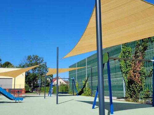 ŻAGIEL PRZECIWSŁONECZNY OGRODOWY BARDZO MOCNY HDPE TRÓJKĄT PIASKOWY 7X7X7 na Arena.pl