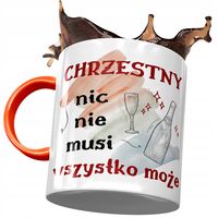 Kubek Pomarańczowy Dla Chrzestnego Na Urodziny Z Nadrukiem Ze Zdjęciem