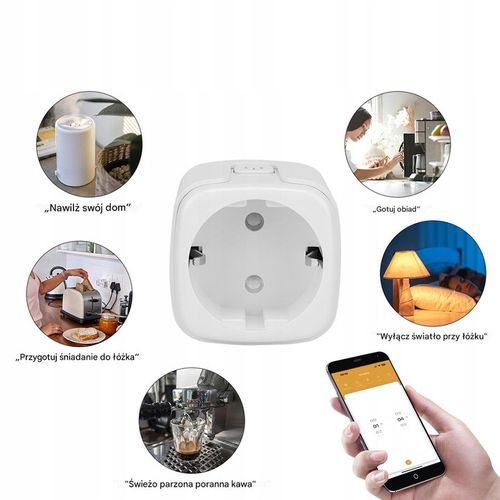 Gniazdo Gniazdko WiFi Smart Tuya Watomierz Pomiar Białe Baron 16A 3680W na Arena.pl