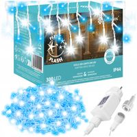 LAMPKI SOPLE 300 LED ZEWN. NIEBIESKIE CHOINKOWE FLASH KURTYNA ŚWIETLNA IP44