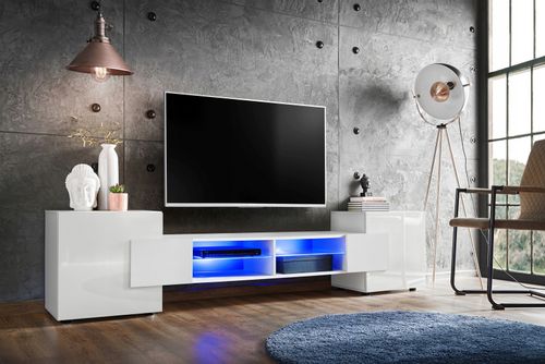 Pan Igiełka Szafka RTV LED RGB Pilot Połysk Mat Czarny Biały Dąb Wotan Loft na Arena.pl