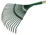 grabie do liści 43cm metalowe z trzonkiem drewnianym 130cm kard