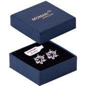 PIĘKNE KOLCZYKI SREBRNE PRÓBY 925 KWIATKI Z CYRKONIAMI DLA DZIEWCZYNY