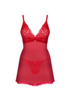 czerwony babydoll z stringami obsessive chilisa m/l