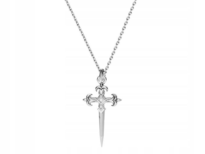 NASZYJNIK SREBRNY 925 - KRZYŻYK SZTYLET zdjęcie 2