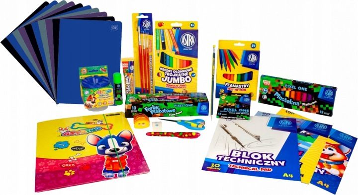 WYPRAWKA SZKOLNA XXL ASTRA 21 ELEMENTÓW klasa 1-3 + 10x ZESZYT W KRATKĘ A5 zdjęcie 6