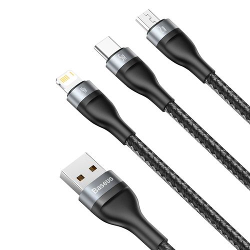 Kabel USB 3w1 Baseus iPhone Micro USB C 5A na Arena.pl