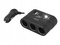 ROZDZIELACZ ROZGAŁĘŹNIK ZAPALNICZKI 120W ADAPTER 3 GNIAZDA 12V/24V + 4 USB