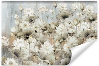 Fototapeta Do Salonu KWIATY Lotosu Liście Abstrakcja Vintage 360cm x 240cm