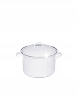 RIESS Garnek wysoki z pokrywą 1l 14cm Classic WEISS EMALIA KWARCOWA AUSTRIA
