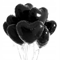 Balony foliowe serca czarne na walentynki- 10szt!!