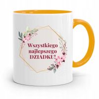 Kubek Żółty Dla Dziadka Wszystkiego Najlepszego Z Nadrukiem Ze Zdjęciem