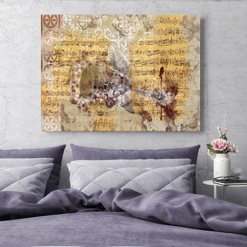 Obraz na płótnie - Canvas, Abstrakcja z gitarą 120x80 na Arena.pl