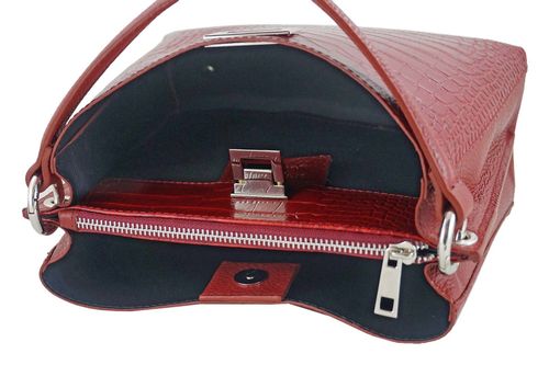 Modna torebka ze skóry CROCO - Brązowa na Arena.pl