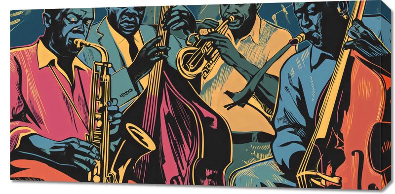 Obraz 100x50cm Jazzmani w Gazie zdjęcie 1