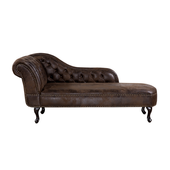 Szezlong eko zamsz lewostronny brązowy NIMES