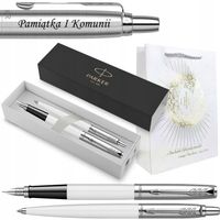 Pióro Wieczne Długopis Parker Jotter Biały Pierwsza Komunia Grawer Torebka