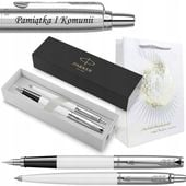 Pióro Wieczne Długopis Parker Jotter Biały Pierwsza Komunia Grawer Torebka