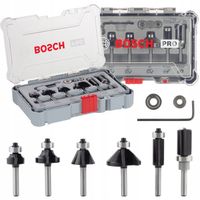 Frezy do Drewna Bosch 6mm - Komplet 6szt do Frezarki Górnowrzecionowej