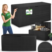 Skrzynia Ogrodowa Balkonowa Schowek Kufer na Taras Ogród 280L Duża Antracyt