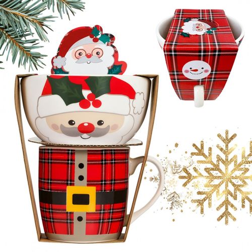 kubek świąteczny 350 ml - zestaw z miseczką 400 ml kb37wz1 na Arena.pl