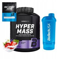 BIOTECH USA HYPER MASS 5000 4000g GAINER NA MASĘ + SHAKER + PRÓBKA ISO WHEY