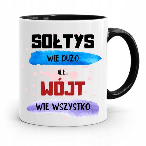 Dla Wójta Kubek Czarny Wójt Wie Wszystko Prezent Z Nadrukiem Ze Zdjęciem na Arena.pl