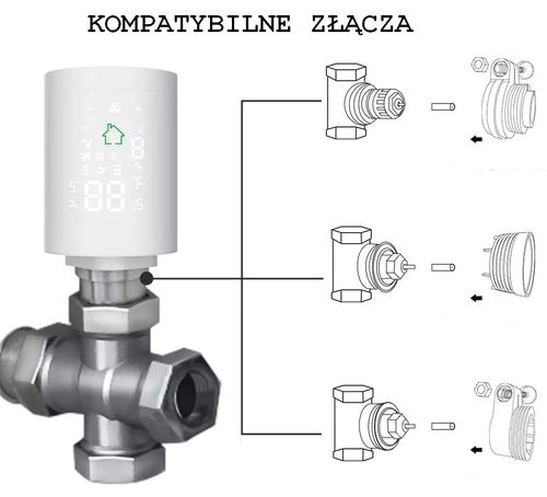 INTELIGENTNA GŁOWICA TERMOSTAT DO KALORYFERA TUYA ZIGBEE WIFI Idomtuya na Arena.pl