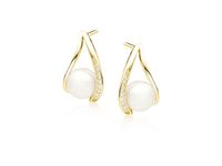 Delikatne pozłacane srebrne kolczyki łezki perły perełki cyrkonie srebro 925 Z1595EG_W