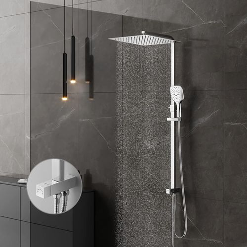 System prysznicowy KOMIRO kwadratowy 30x30 cm z deszczownicą (z defektem) na Arena.pl