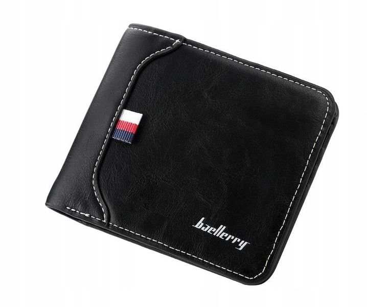 Męski Portfel Skórzany Czarny Skóra Elegancki Mały zdjęcie 7