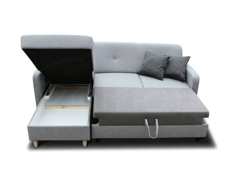 Narożnik z funkcją spania i pojemnikiem do salonu OSLO na nóżkach zdjęcie 4