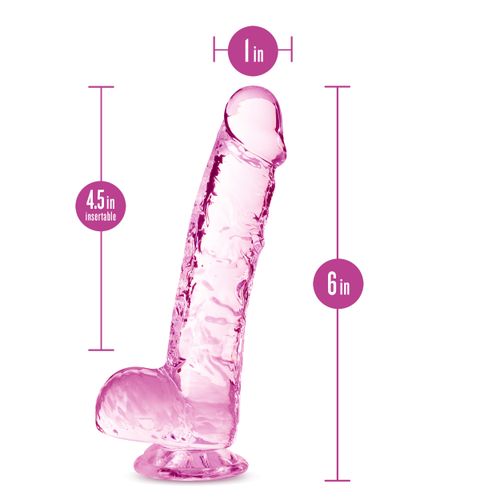 Naturally Yours  6" Crystalline Dildo  Rose na Arena.pl